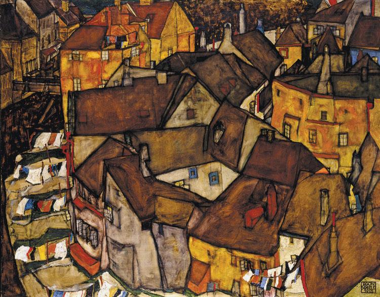 Krumau Town Crescent I(The Small City V) (mk12), Egon Schiele